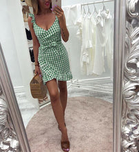 Load image into Gallery viewer, 2019 New Summer Red Plaid Dress backless Vintage Beach Boho Streetwear Ruffles Spaghetti Strap Sexy Party Dress check Women